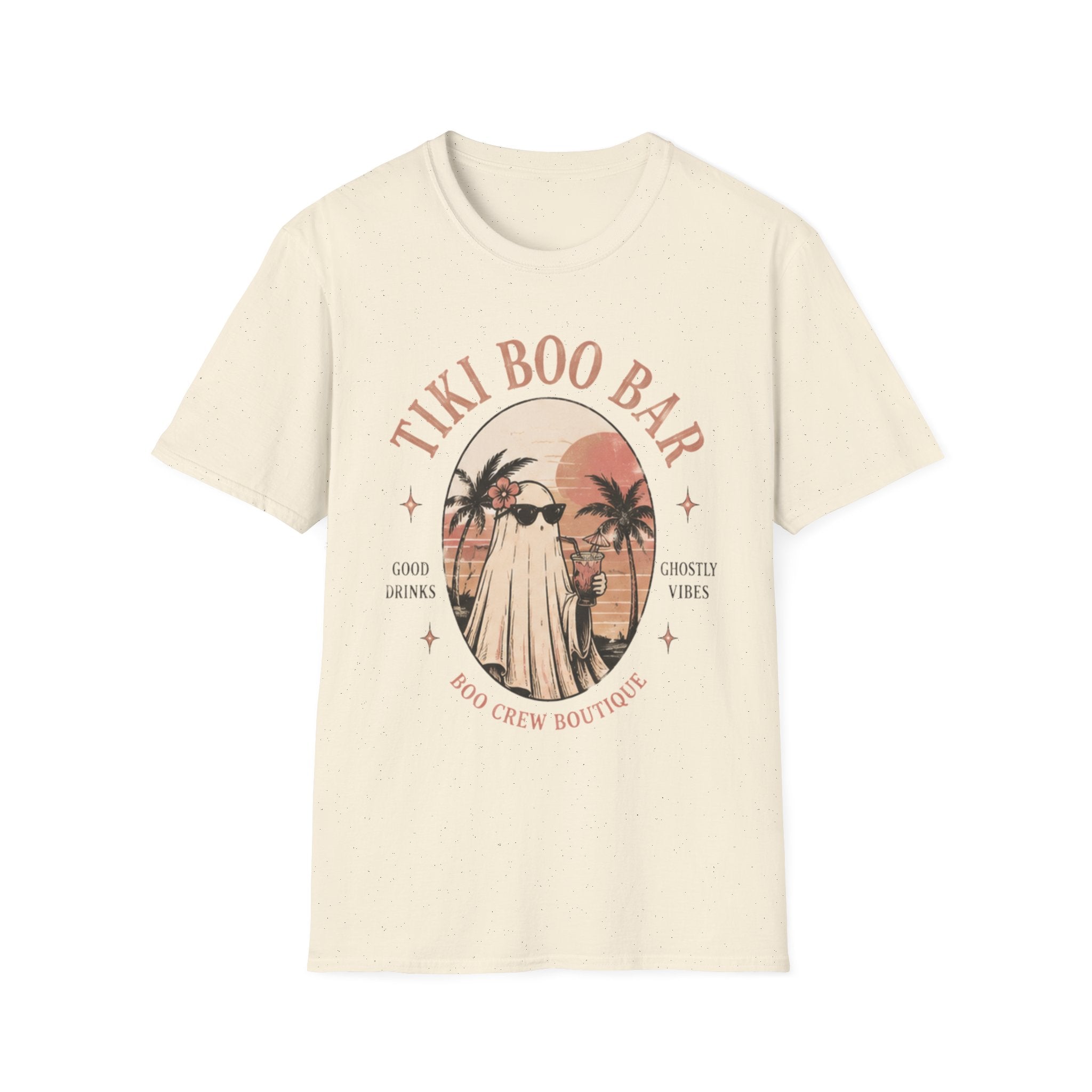 Tiki Boo Bar Vintage Beach Ghost Graphic Tee - Boo Crew Boutique