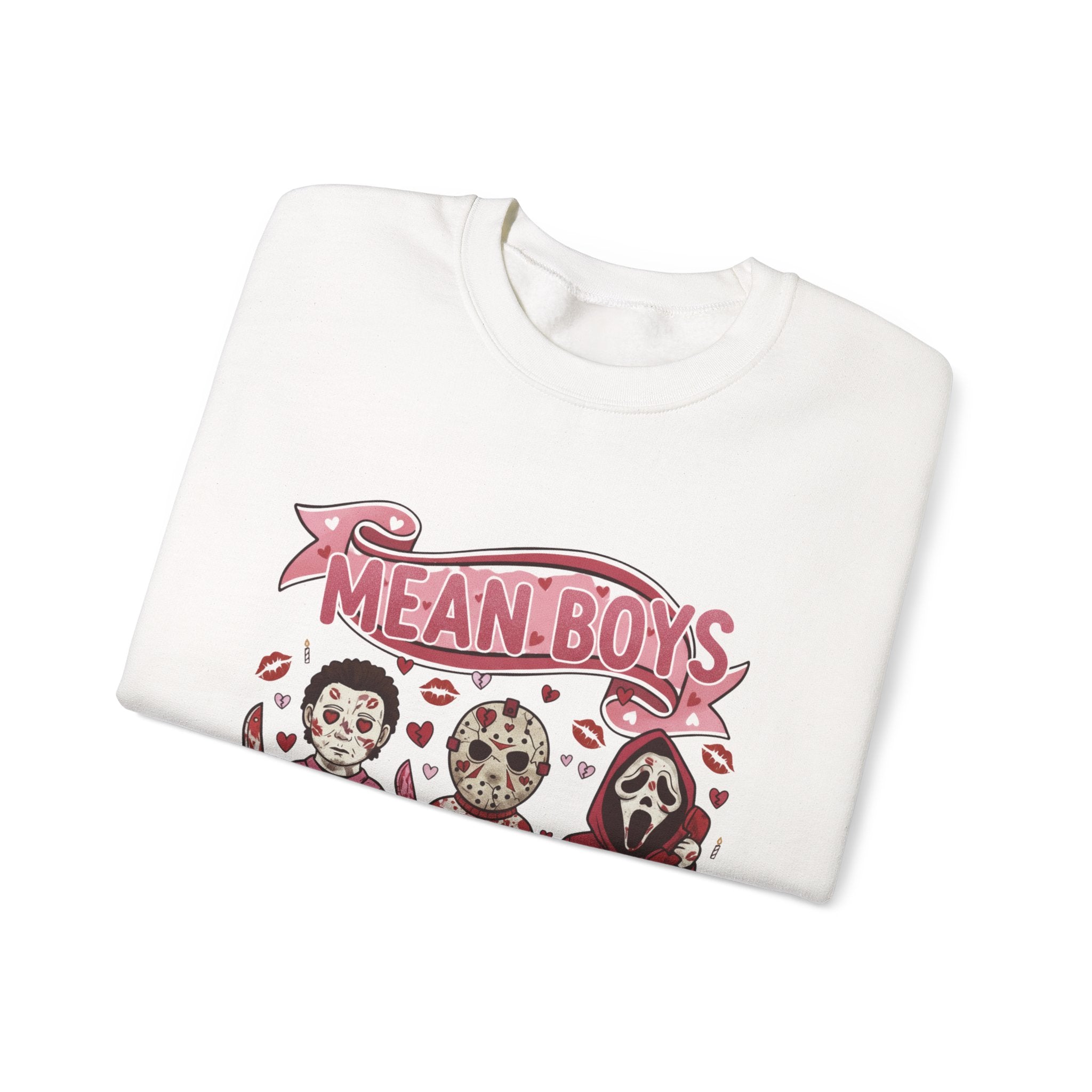 Mean Boys horror trio Sweatshirt | Jason Vorhees, Michael Myers, Ghostface Valentine's Attire, Gift for Horror Fan - Boo Crew Boutique