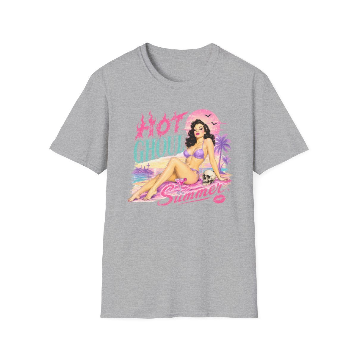 Hot Ghoul Summer T-Shirt — Retro Pinup Beach Graphic Tee - Boo Crew Boutique