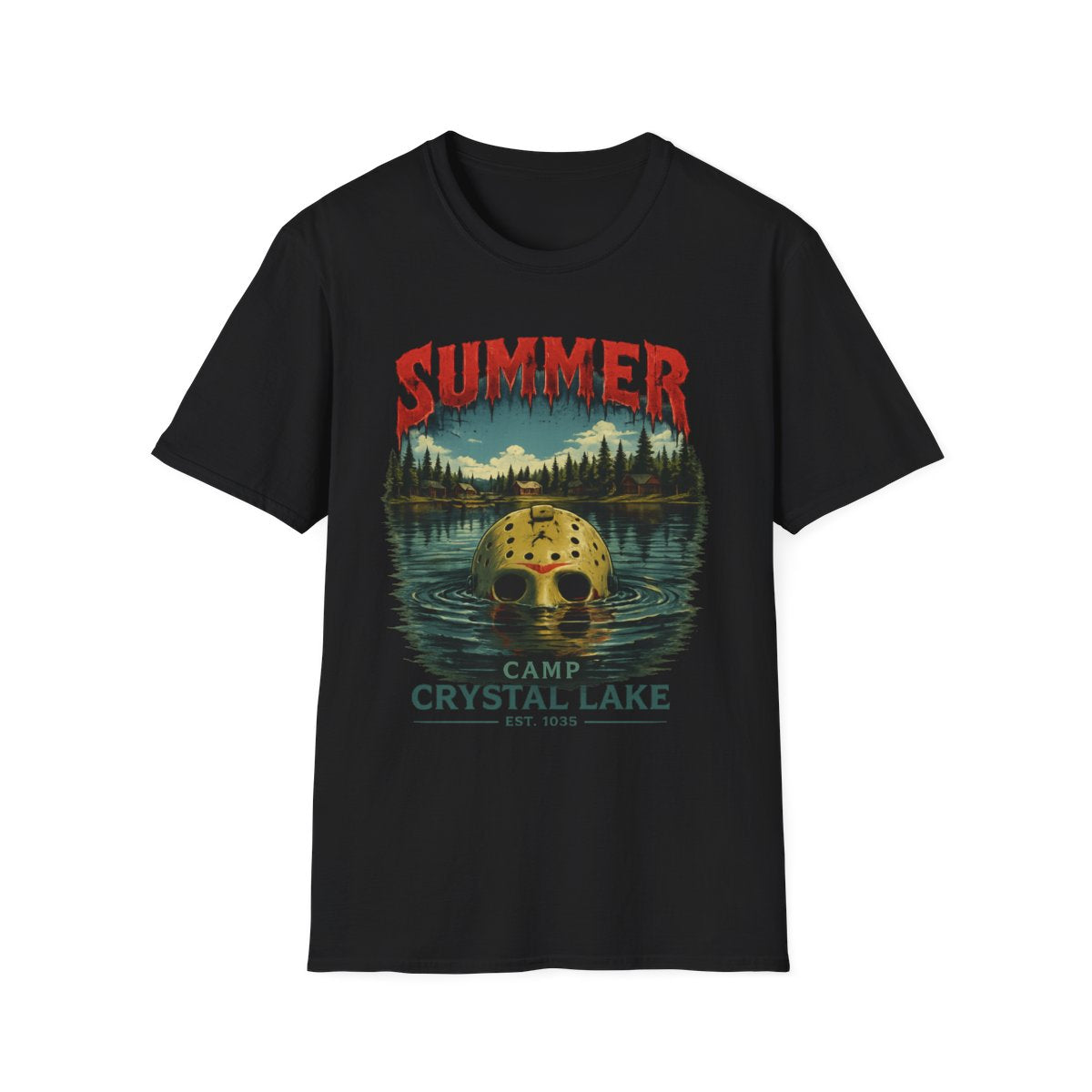 Summer Camp Crystal Lake T-Shirt — Retro Horror Lake Graphic