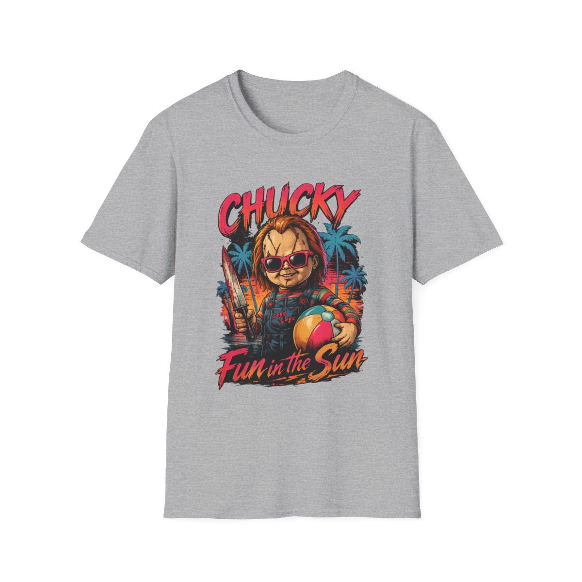 Chucky "Fun in the Sun" Horror Beach T-Shirt - Boo Crew Boutique