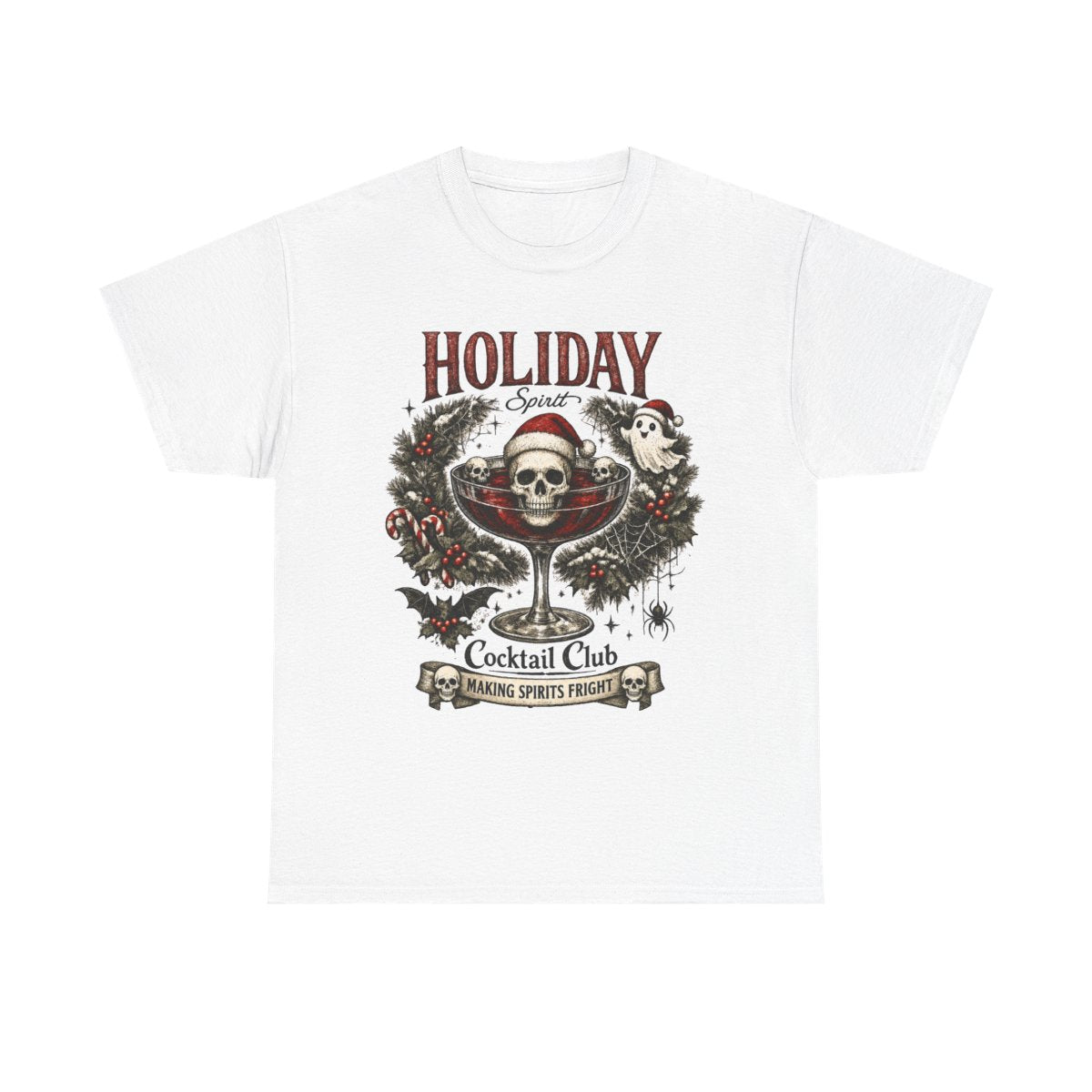 Holiday Cocktail Club T-Shirt — Festive Christmas Cocktail Graphic Tee - Boo Crew Boutique