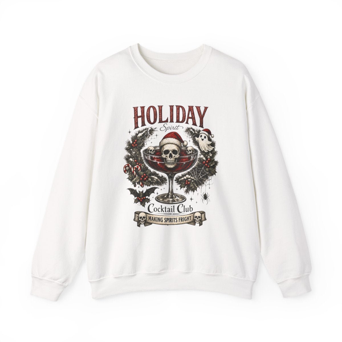 Holiday Cocktail Club Crewneck Sweatshirt — Festive Christmas Cocktail Graphic - Boo Crew Boutique