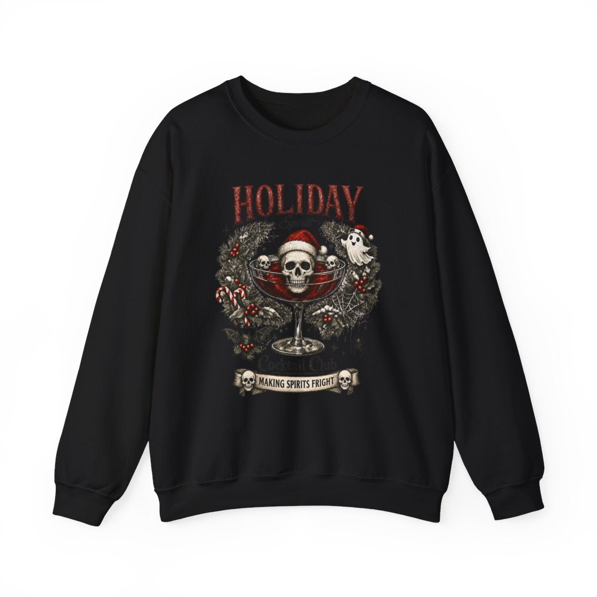 Holiday Cocktail Club Crewneck Sweatshirt — Festive Christmas Cocktail Graphic - Boo Crew Boutique
