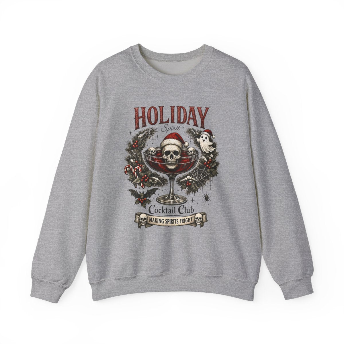 Holiday Cocktail Club Crewneck Sweatshirt — Festive Christmas Cocktail Graphic - Boo Crew Boutique