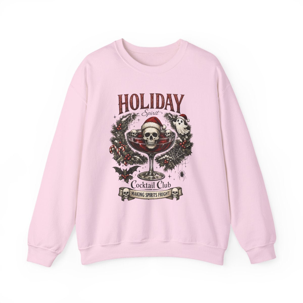 Holiday Cocktail Club Crewneck Sweatshirt — Festive Christmas Cocktail Graphic - Boo Crew Boutique