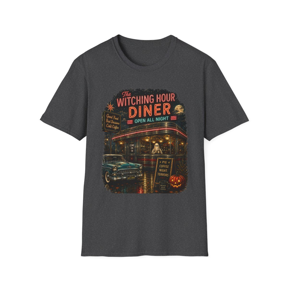 Witching Hour Diner T-Shirt — Vintage Neon Horror Retro Tee