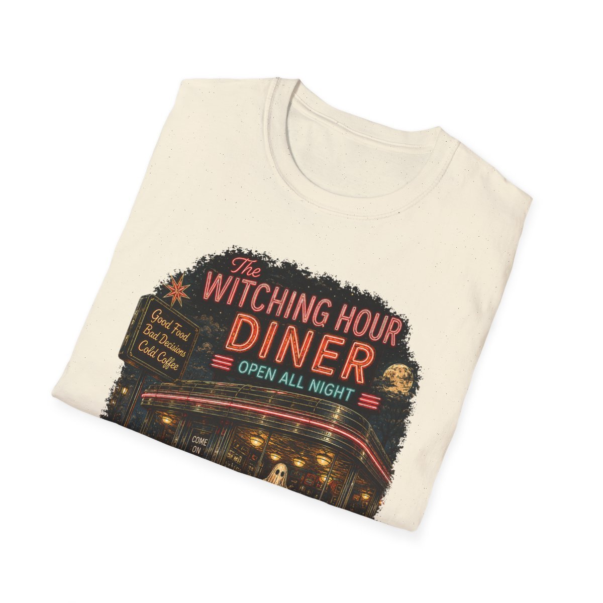 Witching Hour Diner T-Shirt — Vintage Neon Horror Retro Tee - Boo Crew Boutique