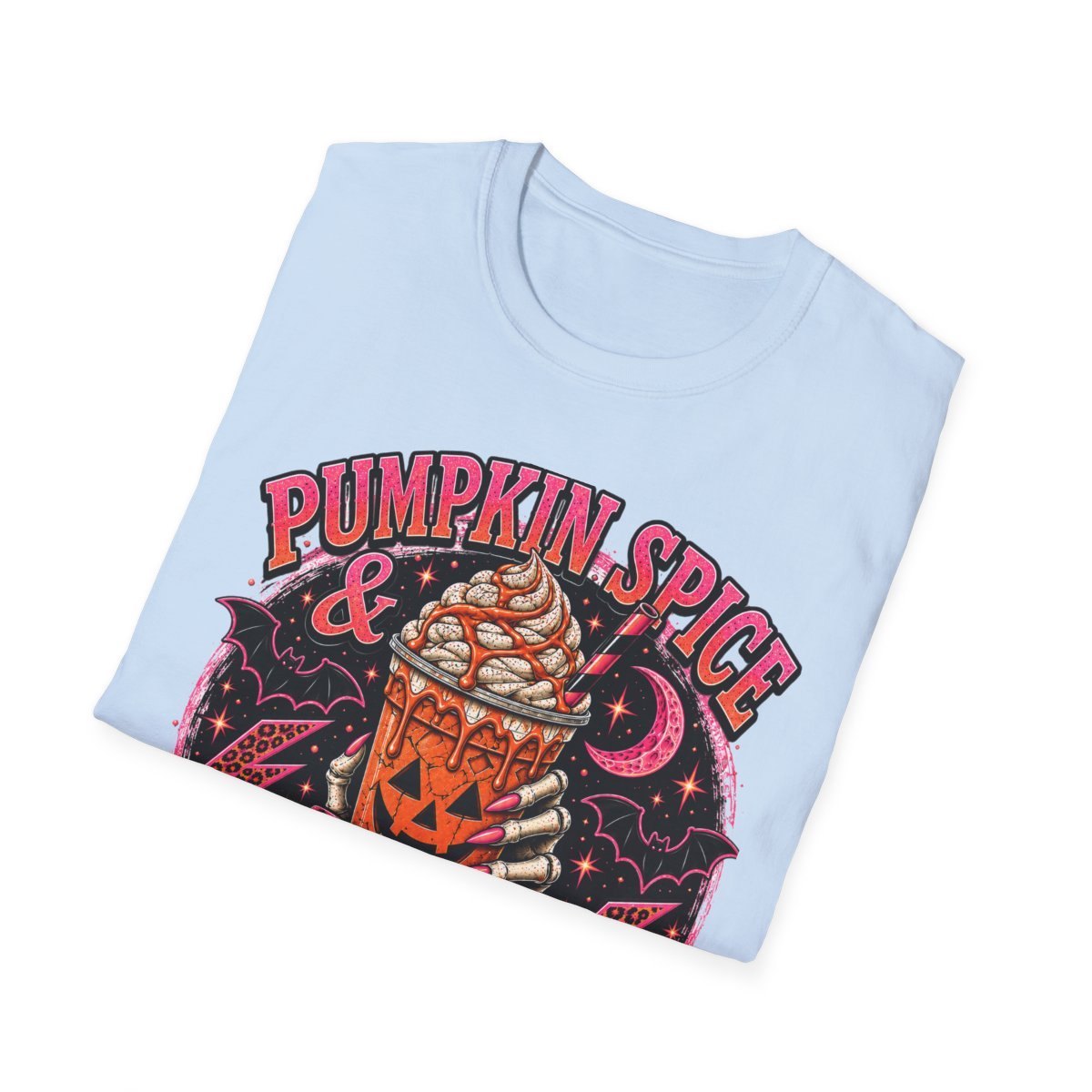 Pumpkin Spice & Nightmares T-Shirt — Halloween Fall Coffee Graphic Tee - Boo Crew Boutique