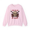You Slay My Heart Jason Voorhees Valentine's Sweatshirt | Horror Rose Graphic, Valentine's Horror Sweatshirt, Gift for Horror Fan - Boo Crew Boutique