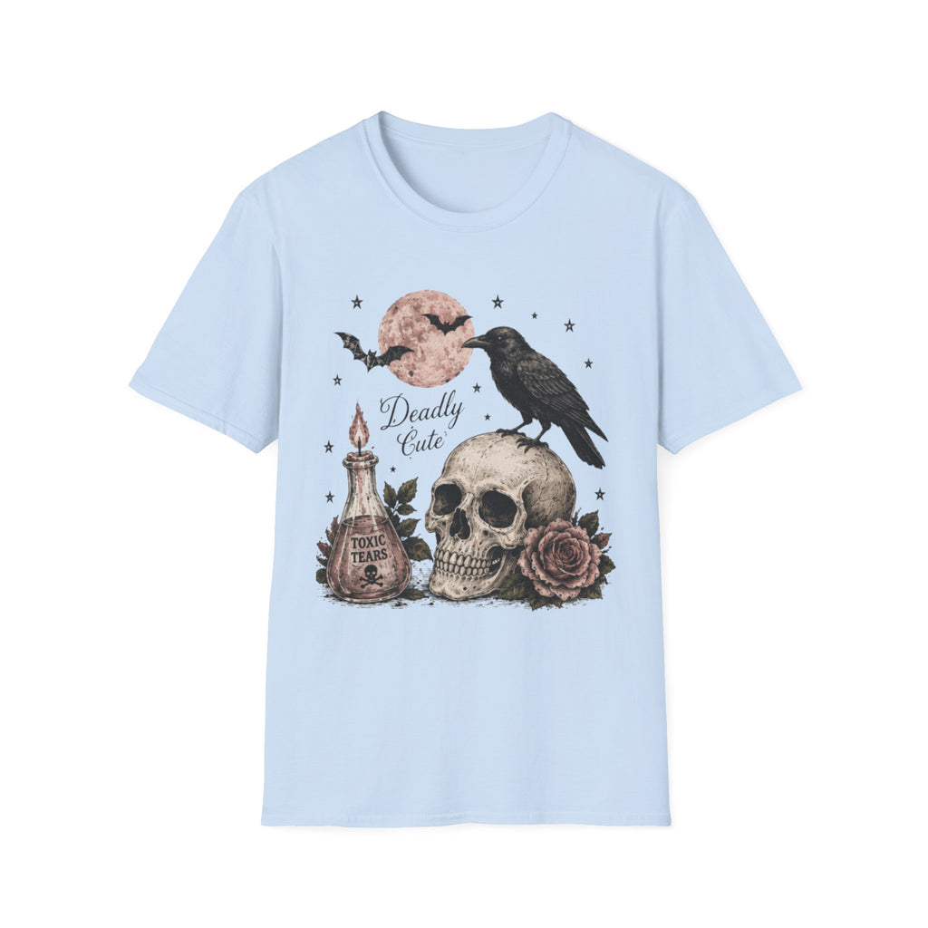 Deadly Cute Crow & Skull Graphic T-Shirt