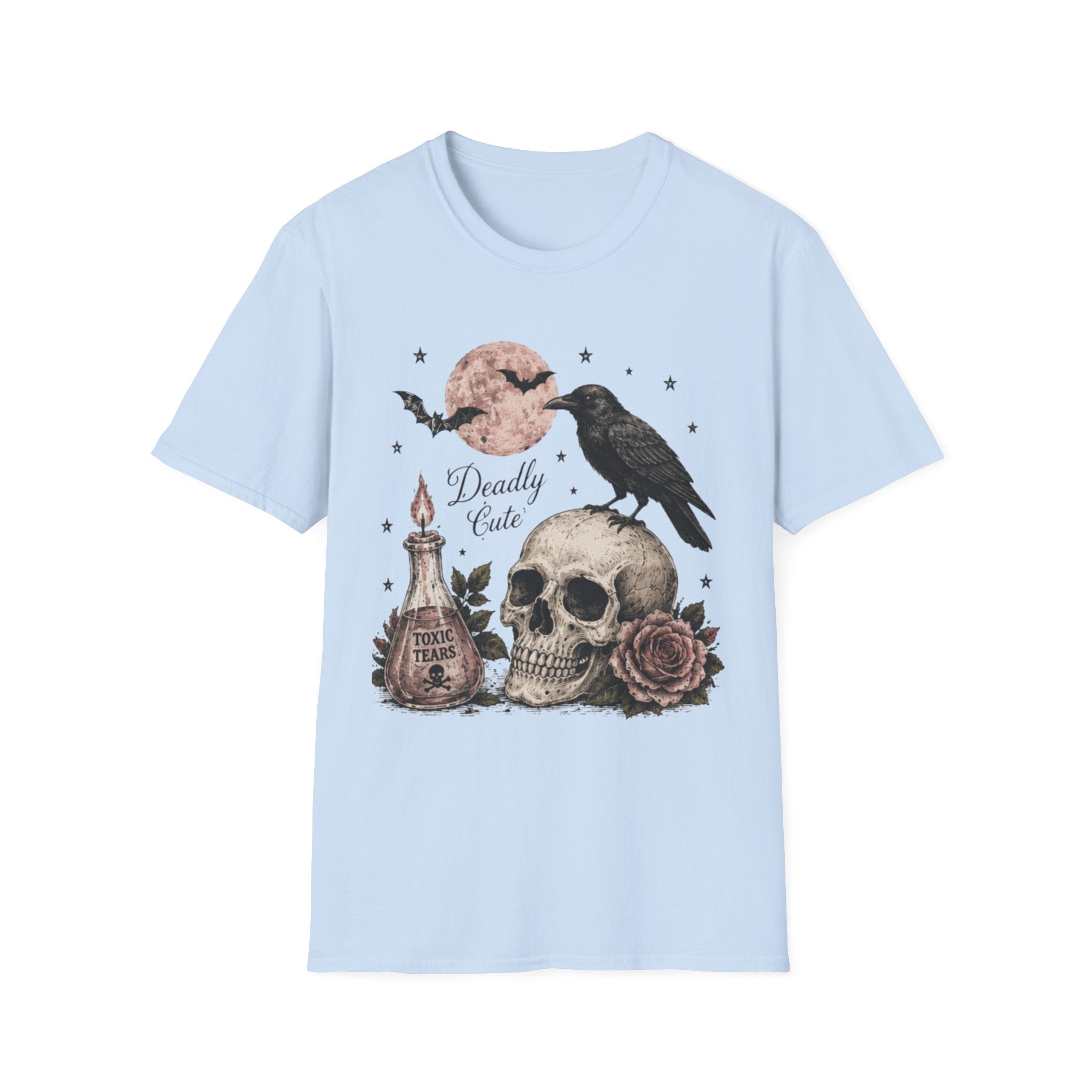 Deadly Cute Crow & Skull Graphic T-Shirt