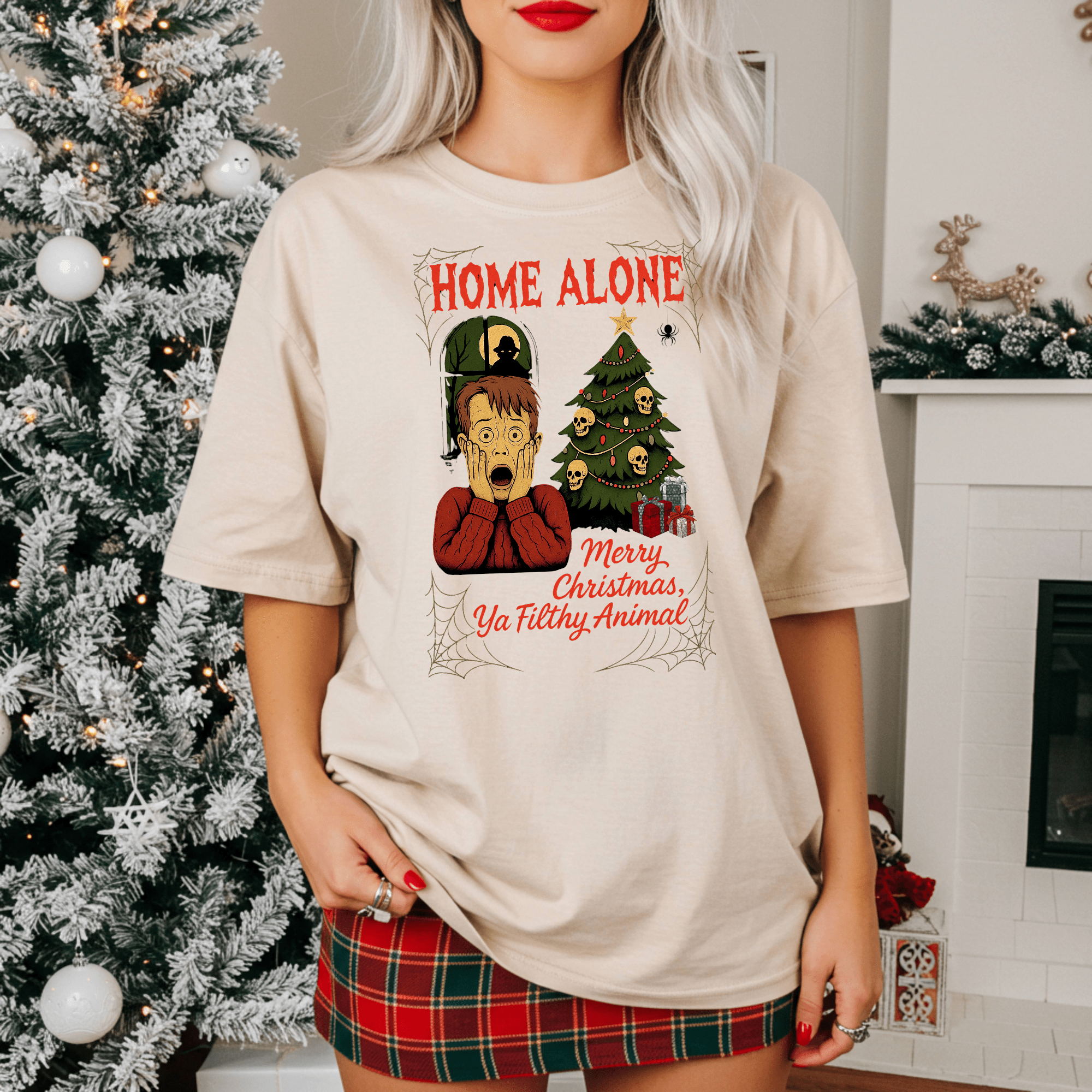 Home Alone Christmas Tee | Merry Christmas Ya Filthy Animal, Merry Creepmas, Gift for Christmas Movie Lover, Spooky Xmas Attire - Boo Crew Boutique