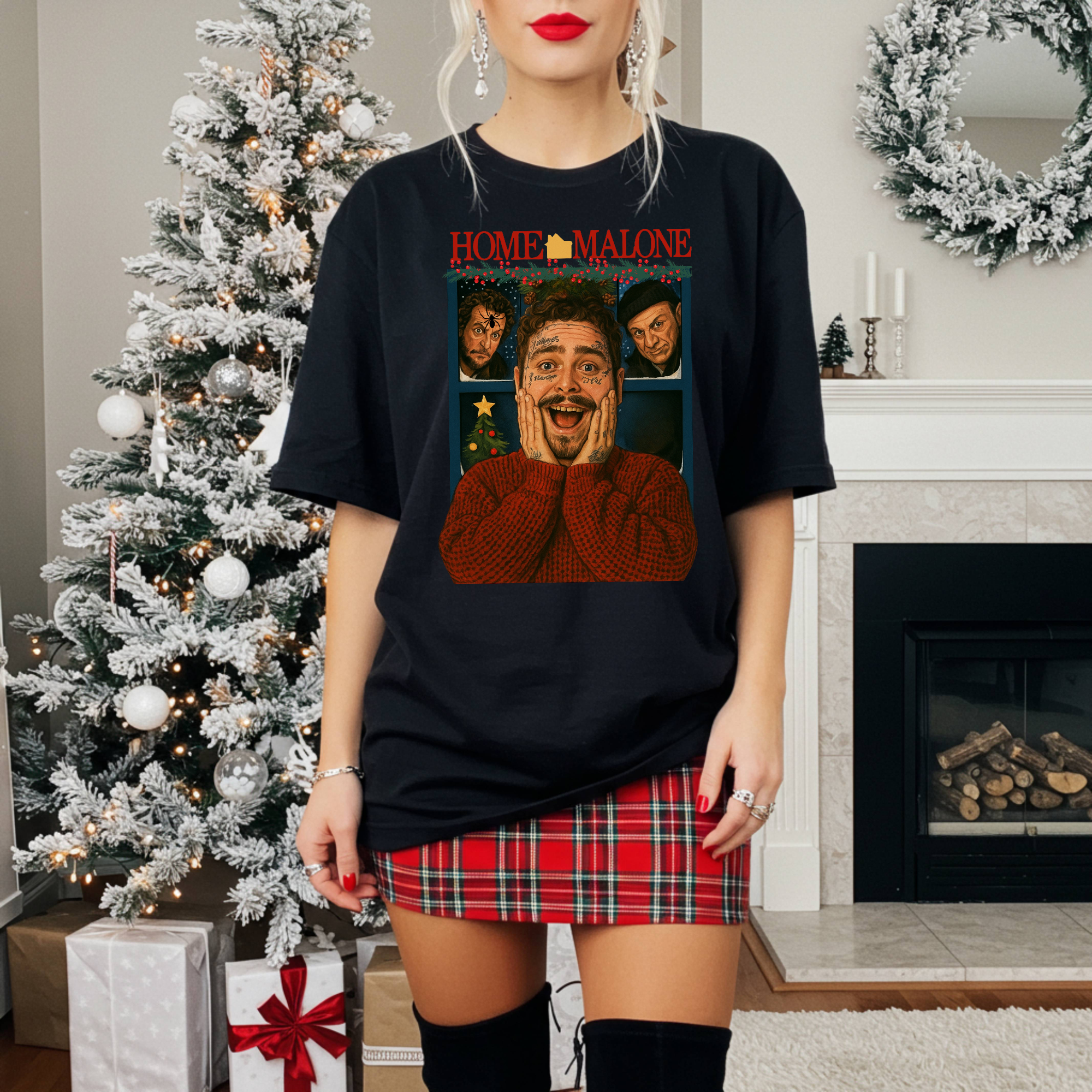Home Malone movie tee | Home Alone style graphic T-shirt, Christmas Movie Tee, Posty Tee, Gift for Xmas Movie Lover