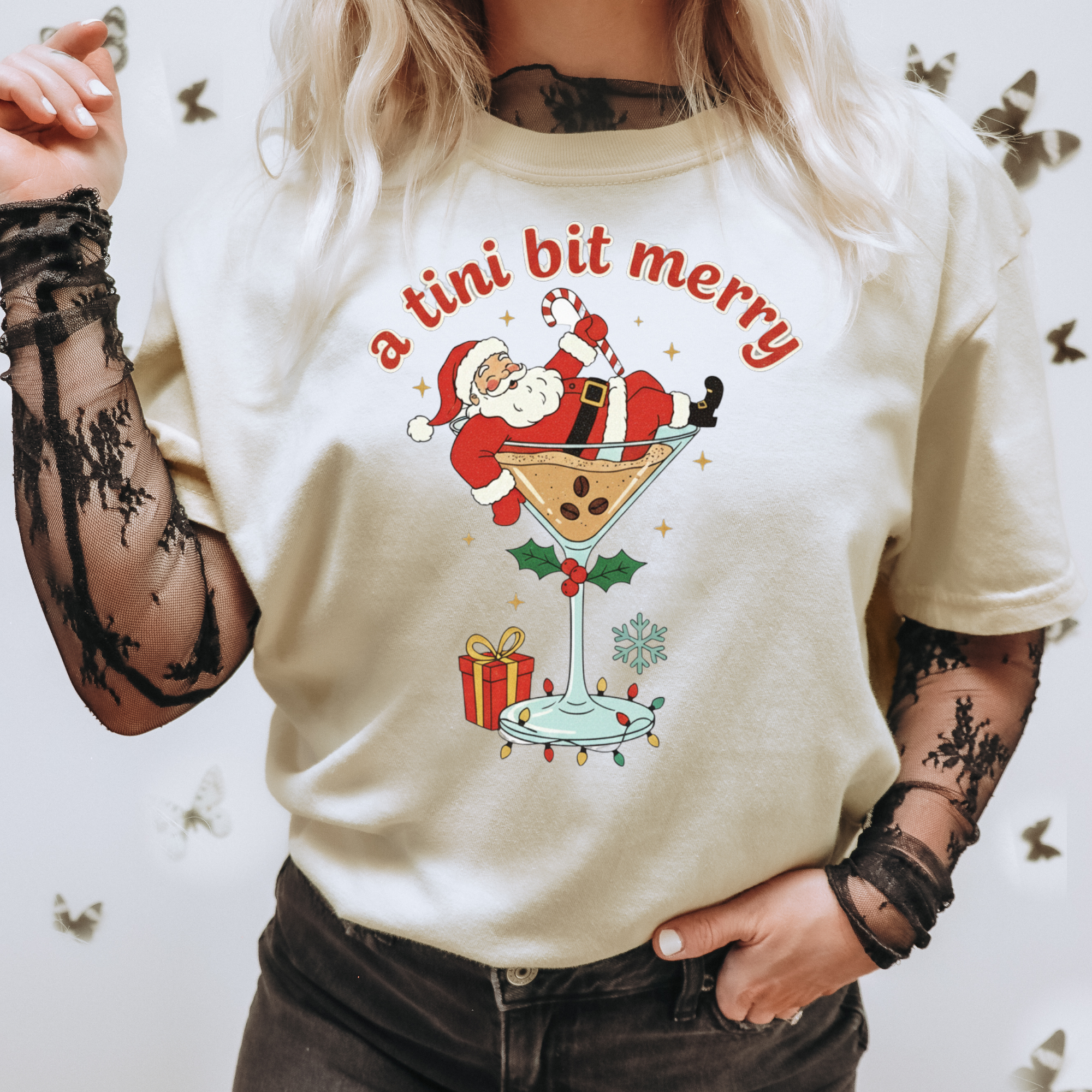 Santa Espresso Martini Tee, Christmas Holiday Shirt, Funny Cocktail Top, Festive Unisex T-Shirt, Xmas Party Apparel