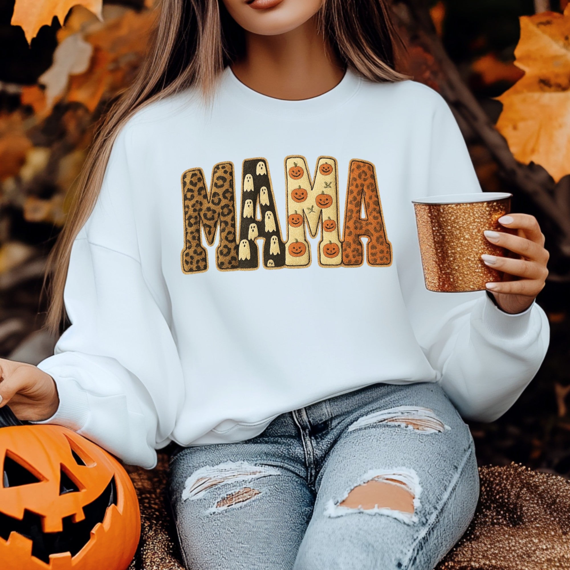 Mama Halloween Sweatshirt — Spooky Fall Mom Crewneck - Boo Crew Boutique