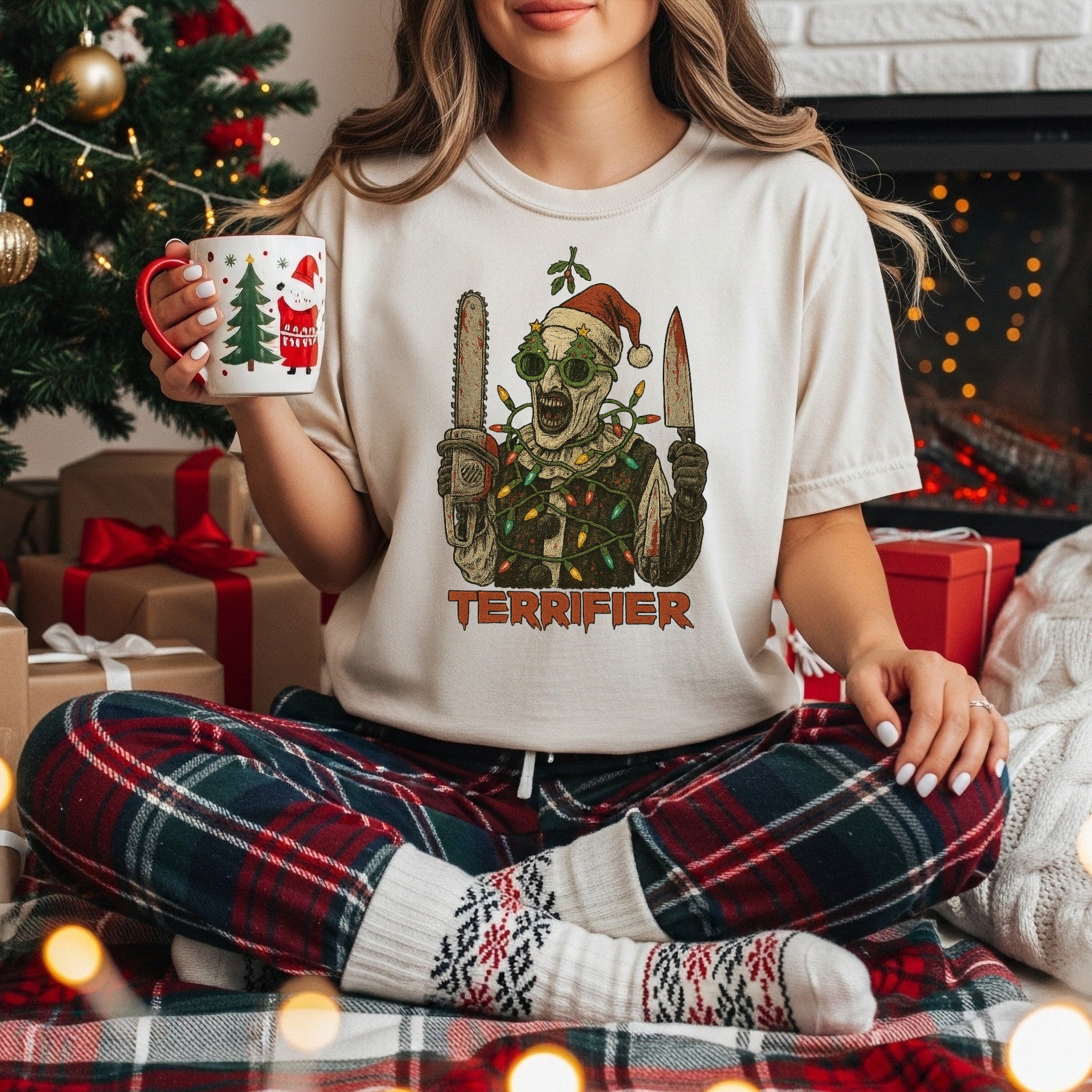 Terrifier Holiday Unisex T-Shirt - Perfect for Horror Fans, Halloween, Christmas, Cozy Wear, Gift for Horror Fan - Boo Crew Boutique