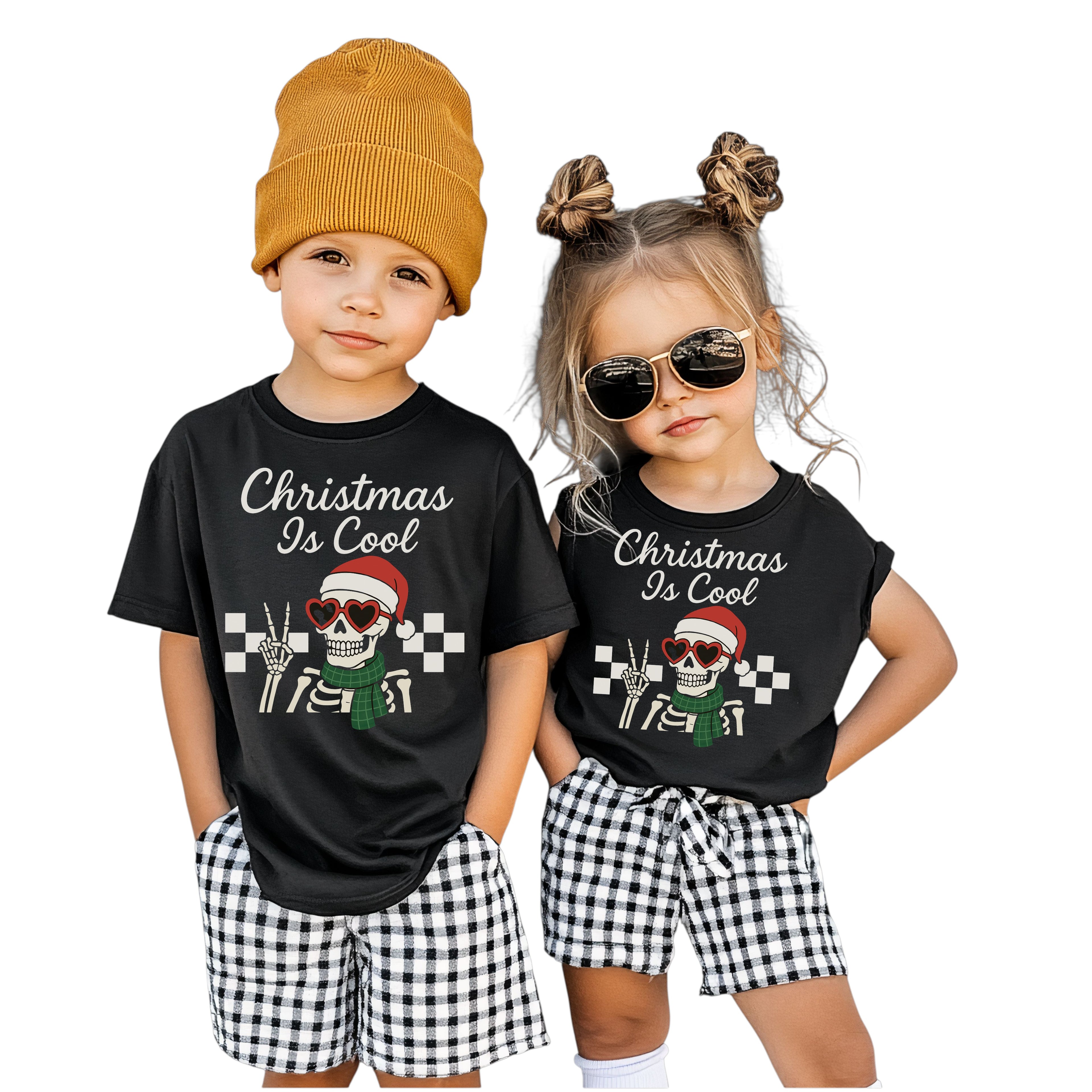 Toddler Skeleton Christmas Tee, Fun Kids Holiday Shirt, Cute Toddler Christmas Apparel, Halloween and Christmas Gift, Festive Toddler Wear