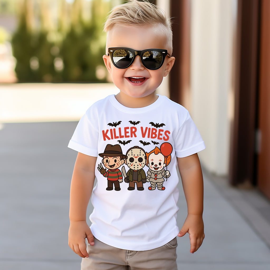 Toddler Horror Tee, Fun Kid's T-Shirt, Halloween Apparel, Cute Halloween Shirt, Horror Movie Fans