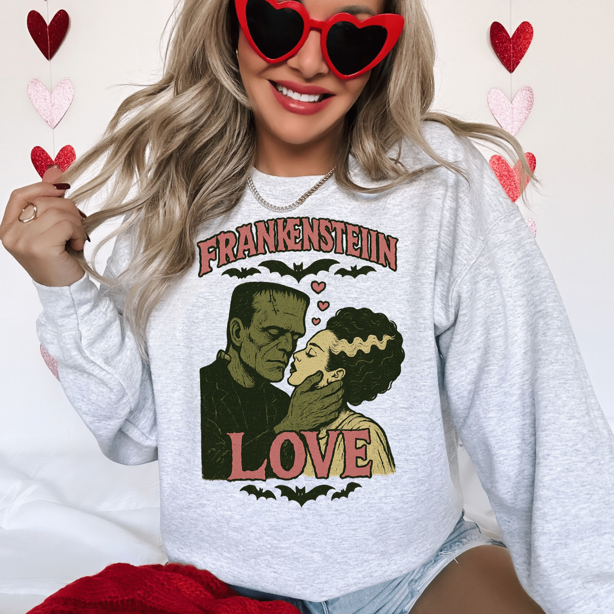 Romantic Horror Sweatshirt - True Love Never Dies, Gift for Valentine's Day, Spooky Valentine's Day - Boo Crew Boutique