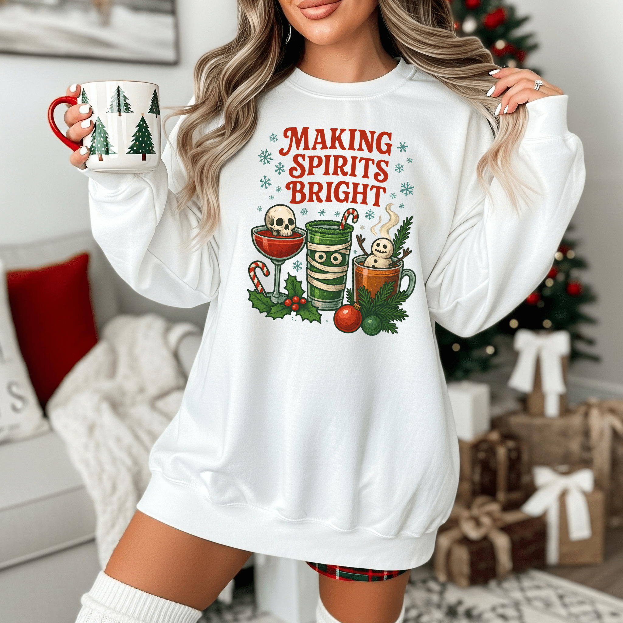 Making Spirits Bright Sweatshirt - Boo Crew Boutique