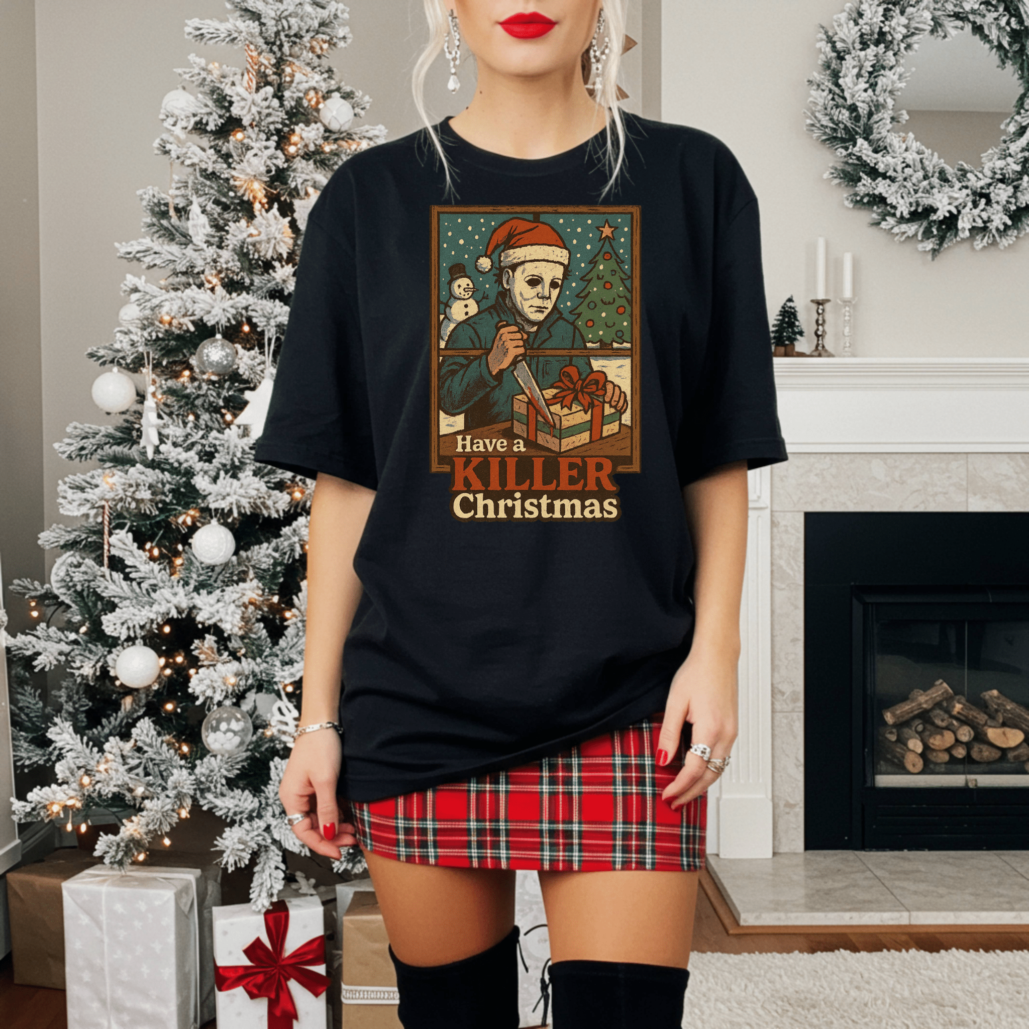 Killer Christmas T-Shirt | Michael Myers Holiday Tee, Fun Christmas Gift, Horror Fan Apparel, Christmas Party Shirt, Unique Holiday Wear - Boo Crew Boutique