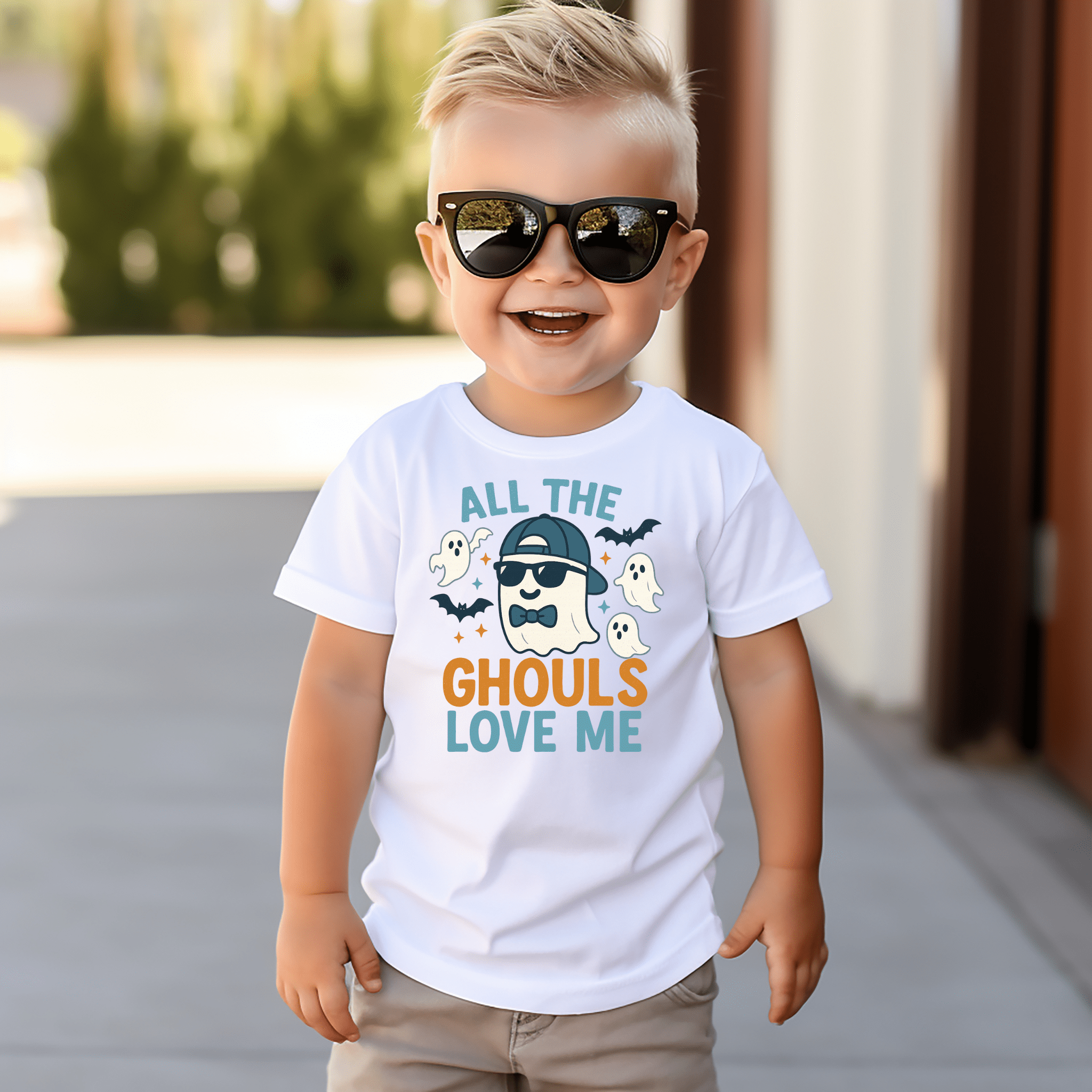 Toddler Tee — "All the Ghouls Love Me" Halloween Ghost Shirt - Boo Crew Boutique