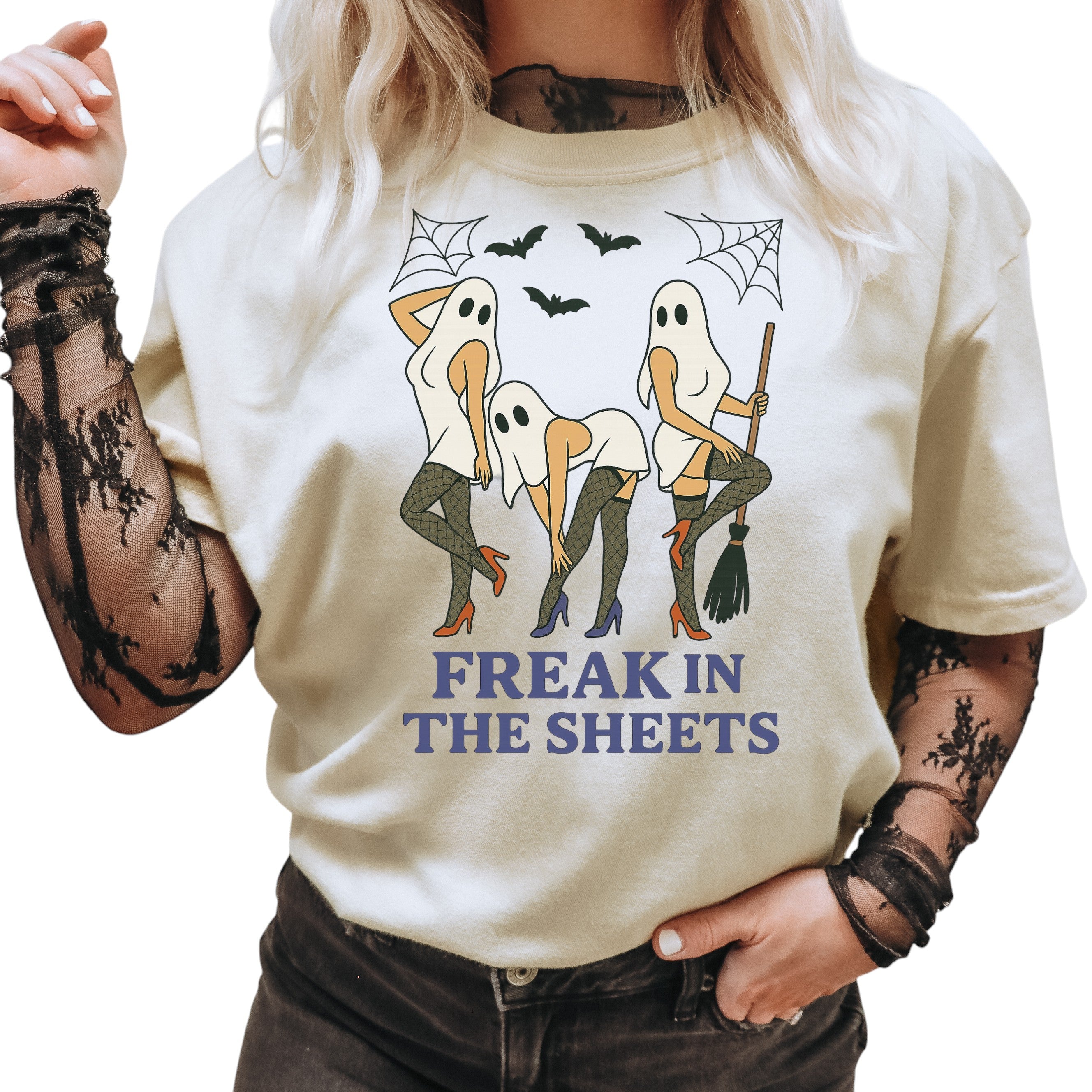 Freak in the Sheets Halloween T-Shirt — Funny Ghost Costume Party Tee