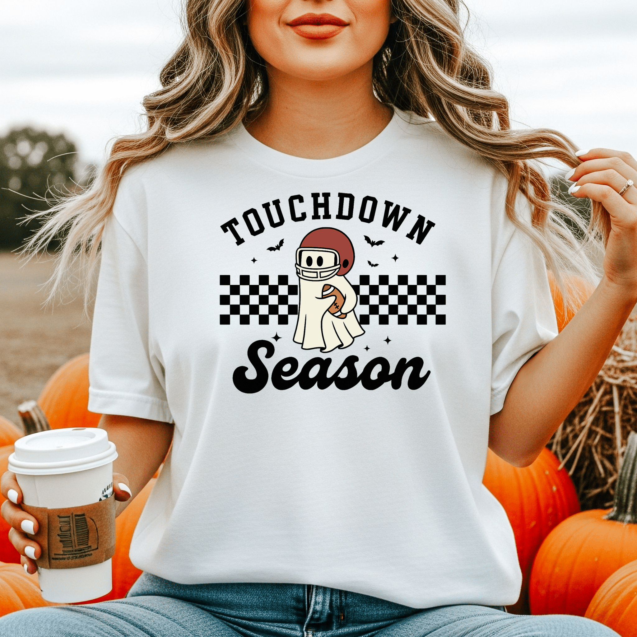 Touchdown Season T-Shirt — Vintage Football Ghost Helmet Design - Boo Crew Boutique