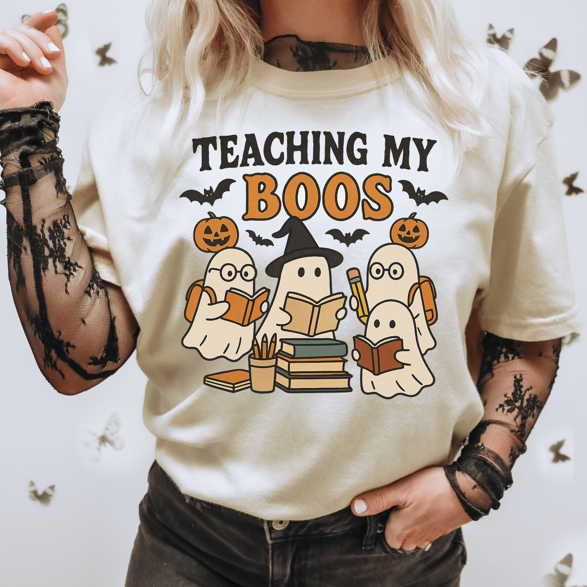 Teacher Halloween T-Shirt — "Teaching My Boos" Cute Ghosts & Pumpkins Tee - Boo Crew Boutique