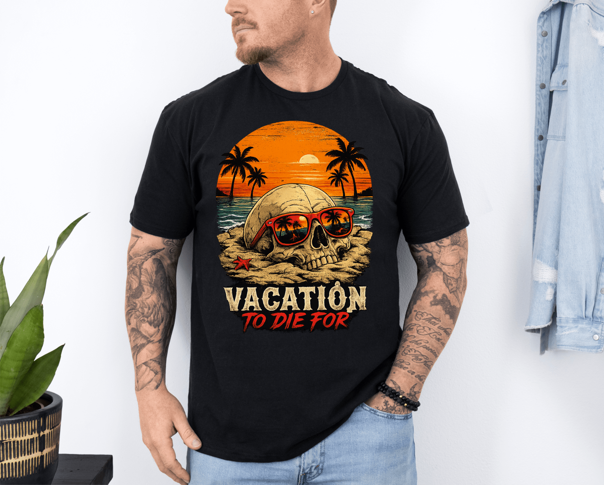 Vacation To Die For Skull Beach T-Shirt - Boo Crew Boutique
