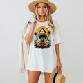 Shark Attack Graphic T-Shirt — Retro Surf Sunset Design