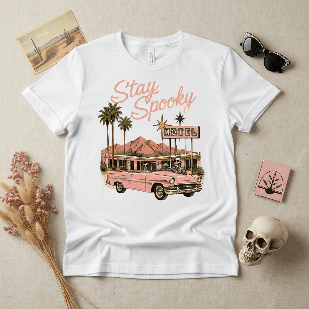 Stay Spooky Palm Springs Motel T-Shirt - Boo Crew Boutique
