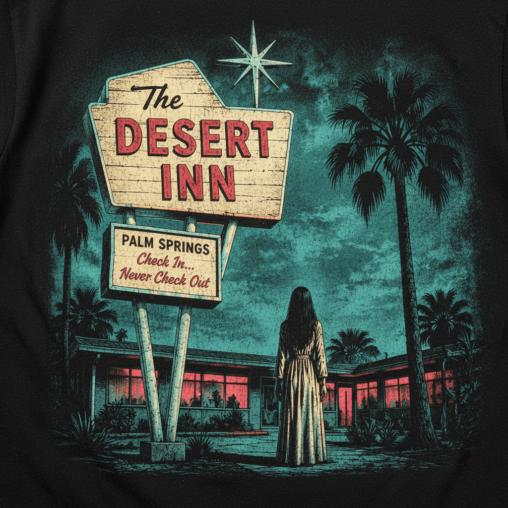Retro Palm Springs Motel Vintage Sign Tee - Boo Crew Boutique