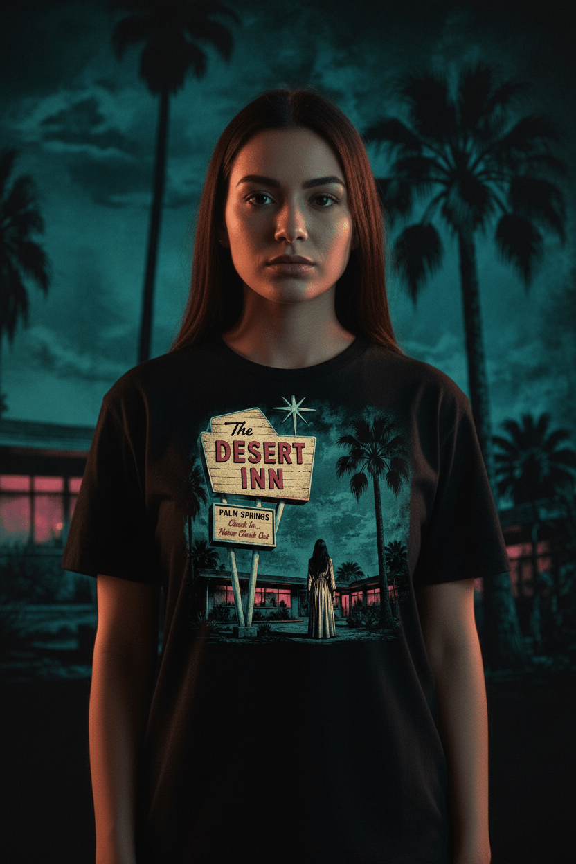 Retro Palm Springs Motel Vintage Sign Tee - Boo Crew Boutique