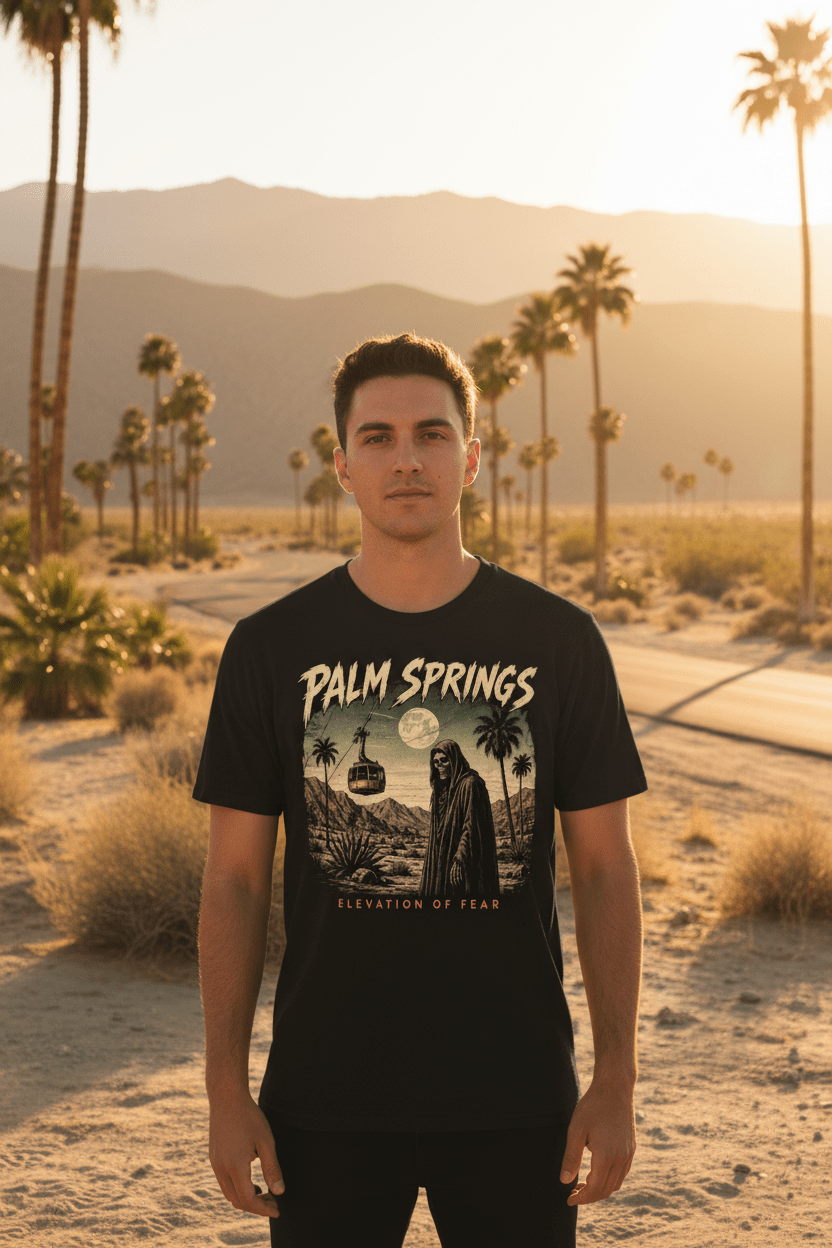 Palm Springs T‑Shirt — Vintage Desert Horror Graphic Tee - Boo Crew Boutique