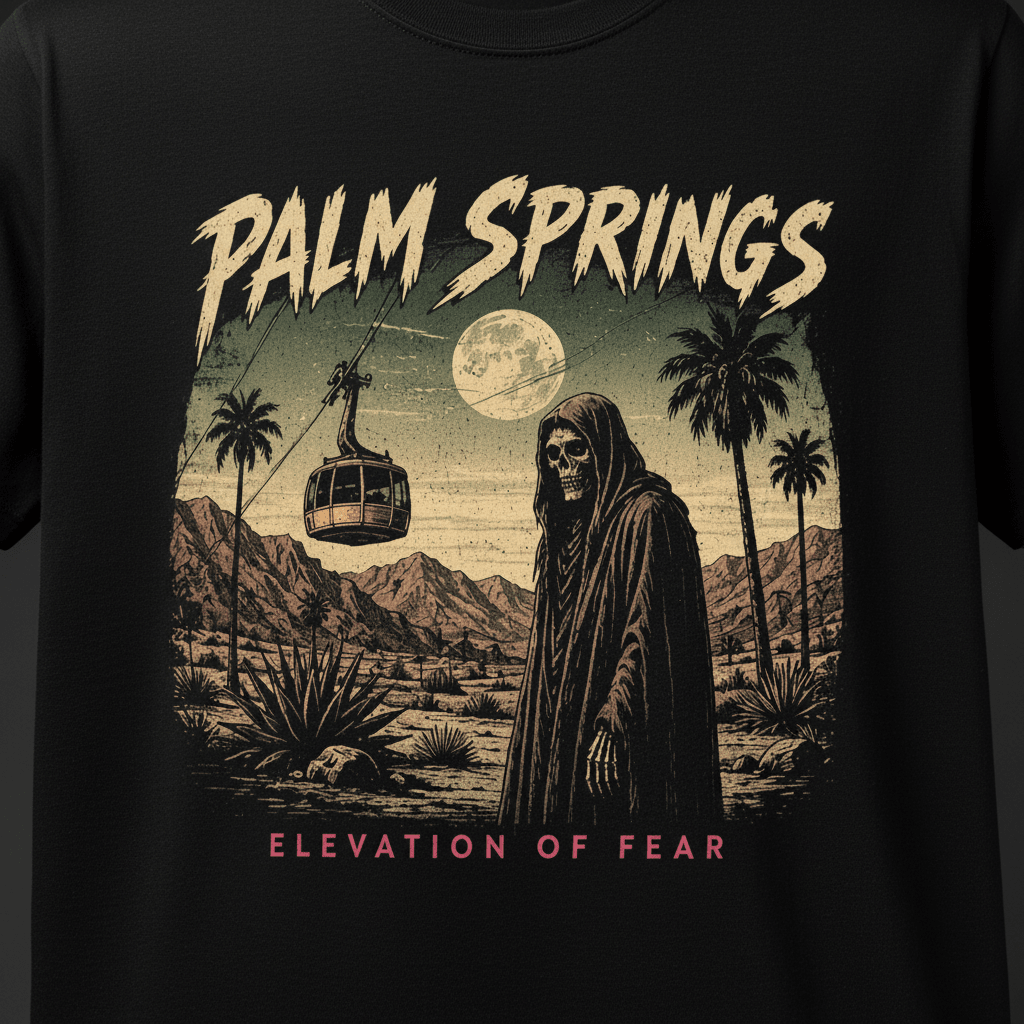 Palm Springs T‑Shirt — Vintage Desert Horror Graphic Tee - Boo Crew Boutique