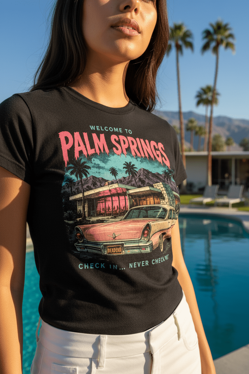 Welcome to Palm Springs T-Shirt — Retro Palm Trees & Vintage Car Tee - Boo Crew Boutique