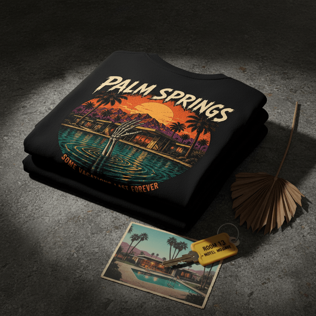 Palm Springs Pool Skelly Tee - Boo Crew Boutique