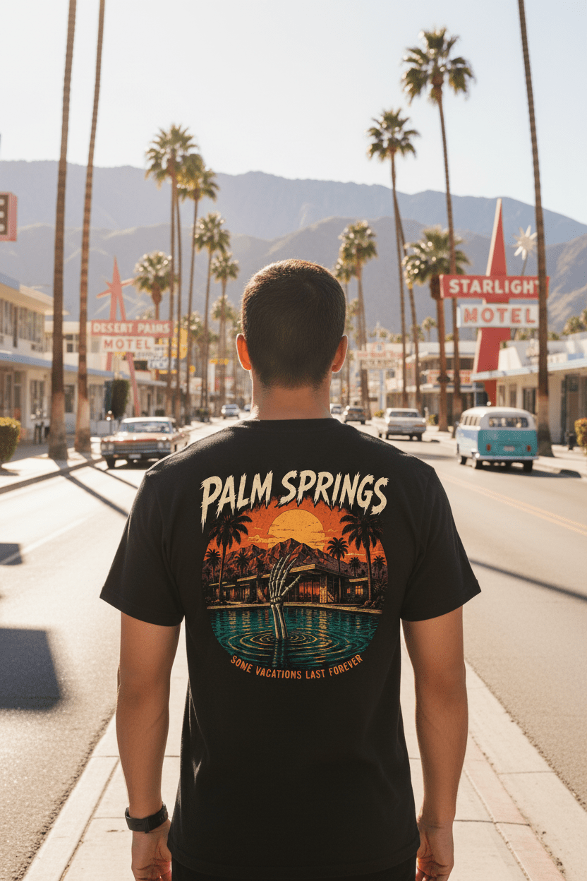 Palm Springs Pool Skelly Tee - Boo Crew Boutique