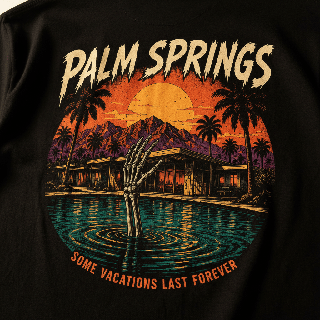 Palm Springs Pool Skelly Tee - Boo Crew Boutique