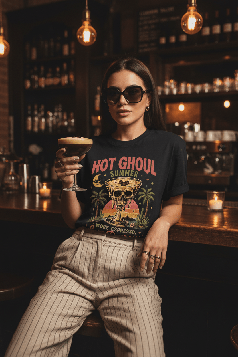 More Espresso Less Depresso Skull & Palm Tee - Boo Crew Boutique