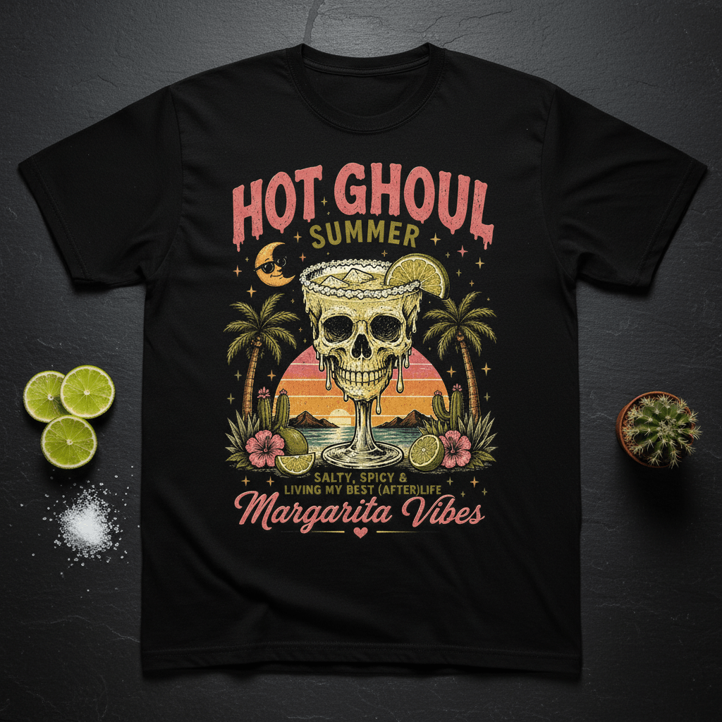Vintage Skull & Palm Beach Margarita Tee - Boo Crew Boutique