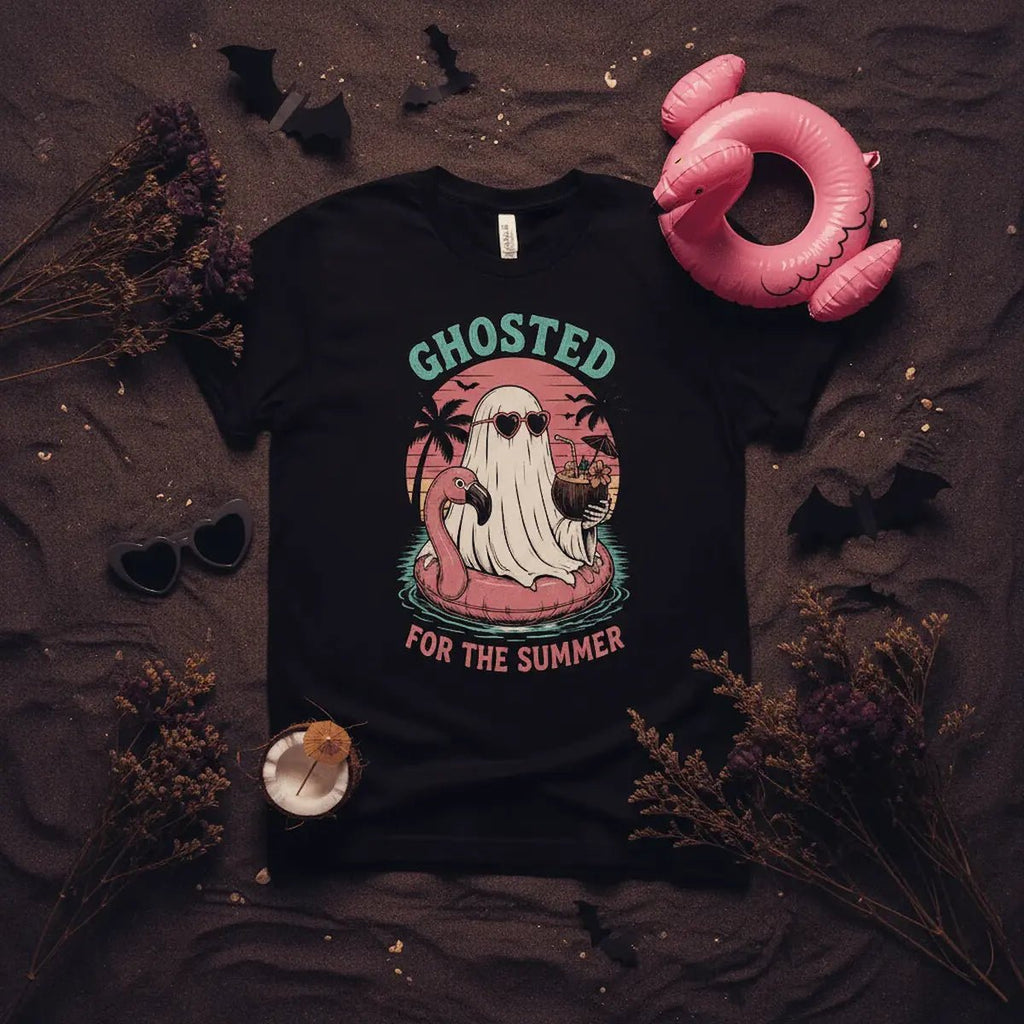 Ghosted for the Summer T-Shirt — Retro Beach Ghost Graphic Tee - Boo Crew Boutique