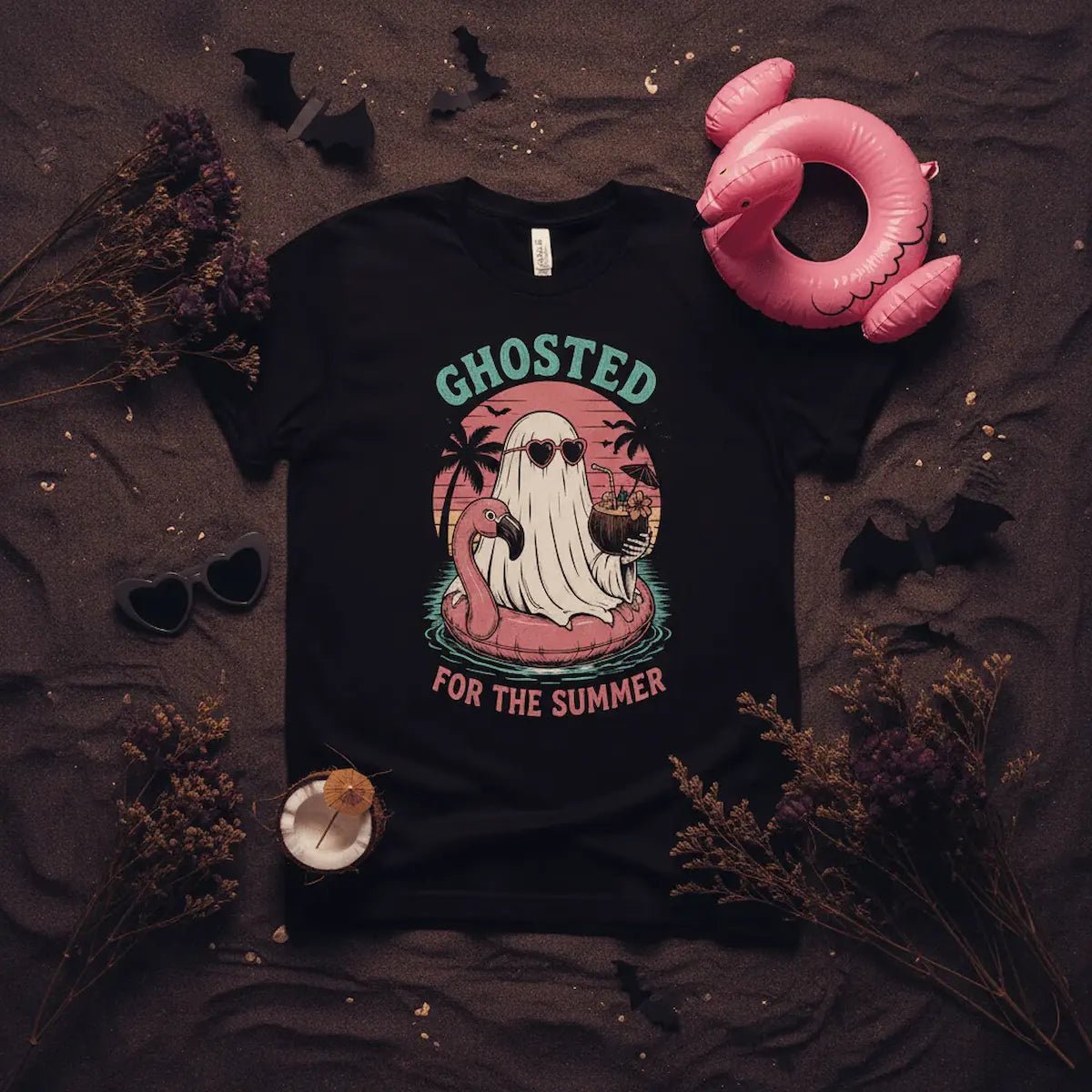 Ghosted for the Summer T-Shirt — Retro Beach Ghost Graphic Tee - Boo Crew Boutique