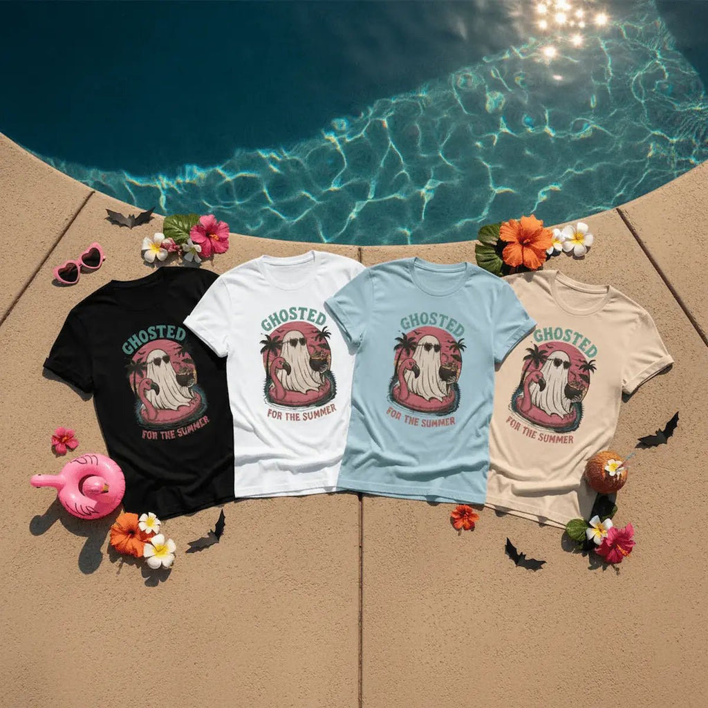 Ghosted for the Summer T-Shirt — Retro Beach Ghost Graphic Tee - Boo Crew Boutique