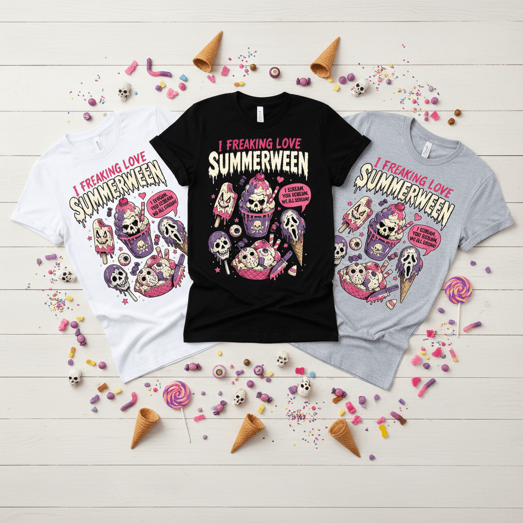 “I Freaking Love Summerween” Cute Spooky Ice Cream Graphic - Boo Crew Boutique
