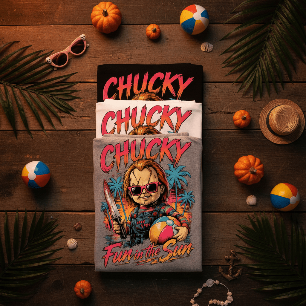 Chucky "Wanna Play?" Back Print Horror T-Shirt - Boo Crew Boutique
