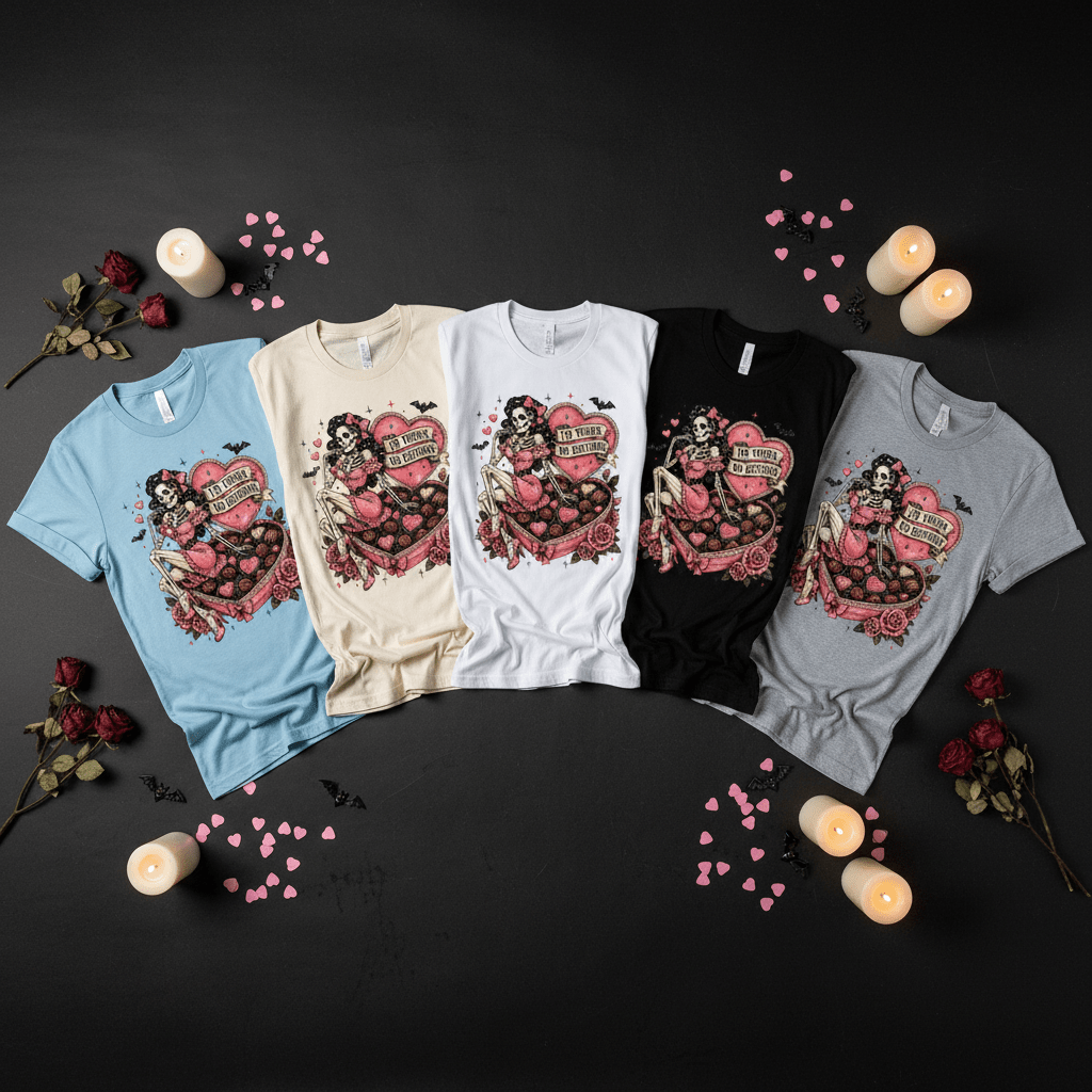 Skeleton Valentine T-Shirt — "I'm Yours, No Returns" Gothic Heart Tee - Boo Crew Boutique