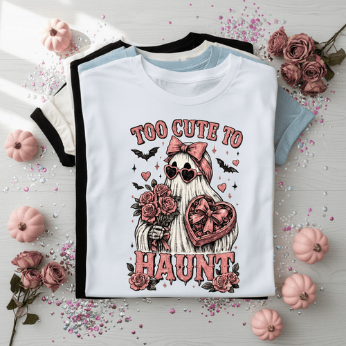 "Too Cute to Haunt" Halloween Ghost with Roses - Boo Crew Boutique
